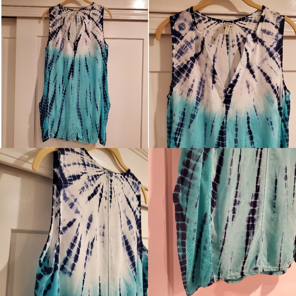 XCVI, Tie Dye Swim Suit Cover Up Dress, Blue